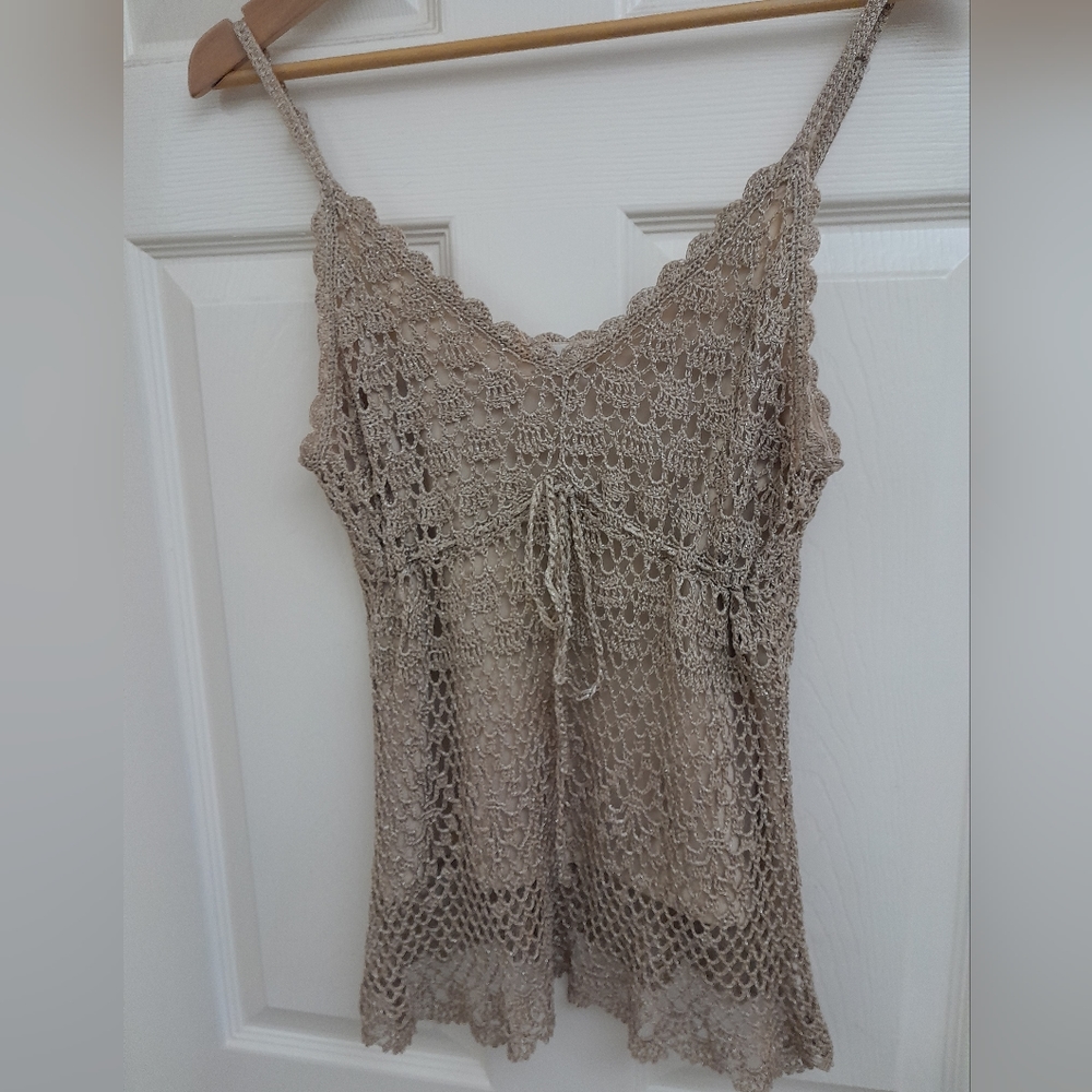 Gold crochet cami top - Picture 9 of 11
